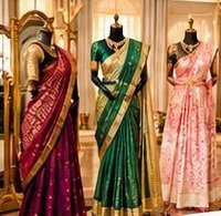 Draped sarees on display in our studio